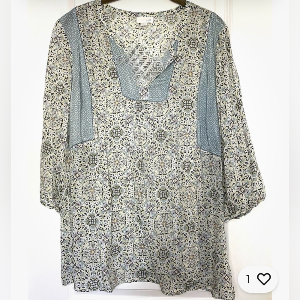 J. Jill Pastel Floral Boho Blouse Size S